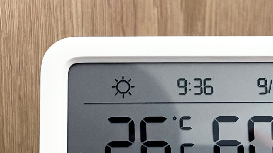 天気表示や時間表示も