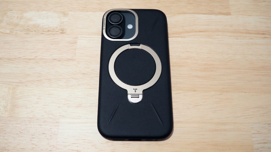 TORRAS Ostand Q3 レザートーンの背面デザイン｜レザー調MagSafeスタンドケース