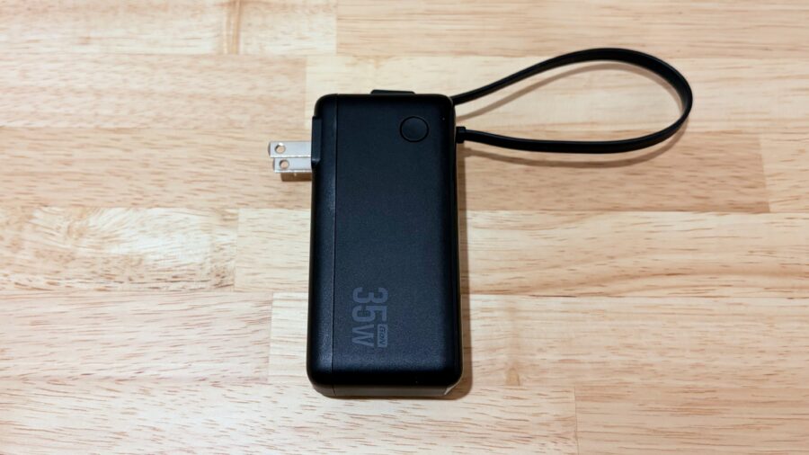 EcoFlow RAPID コンセント一体型モバイルバッテリーのプラグを出した側面デザイン